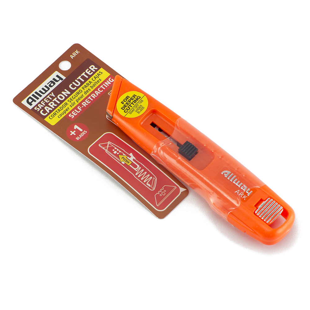 Allway Ark Orange Retractable Blade Box Cutter